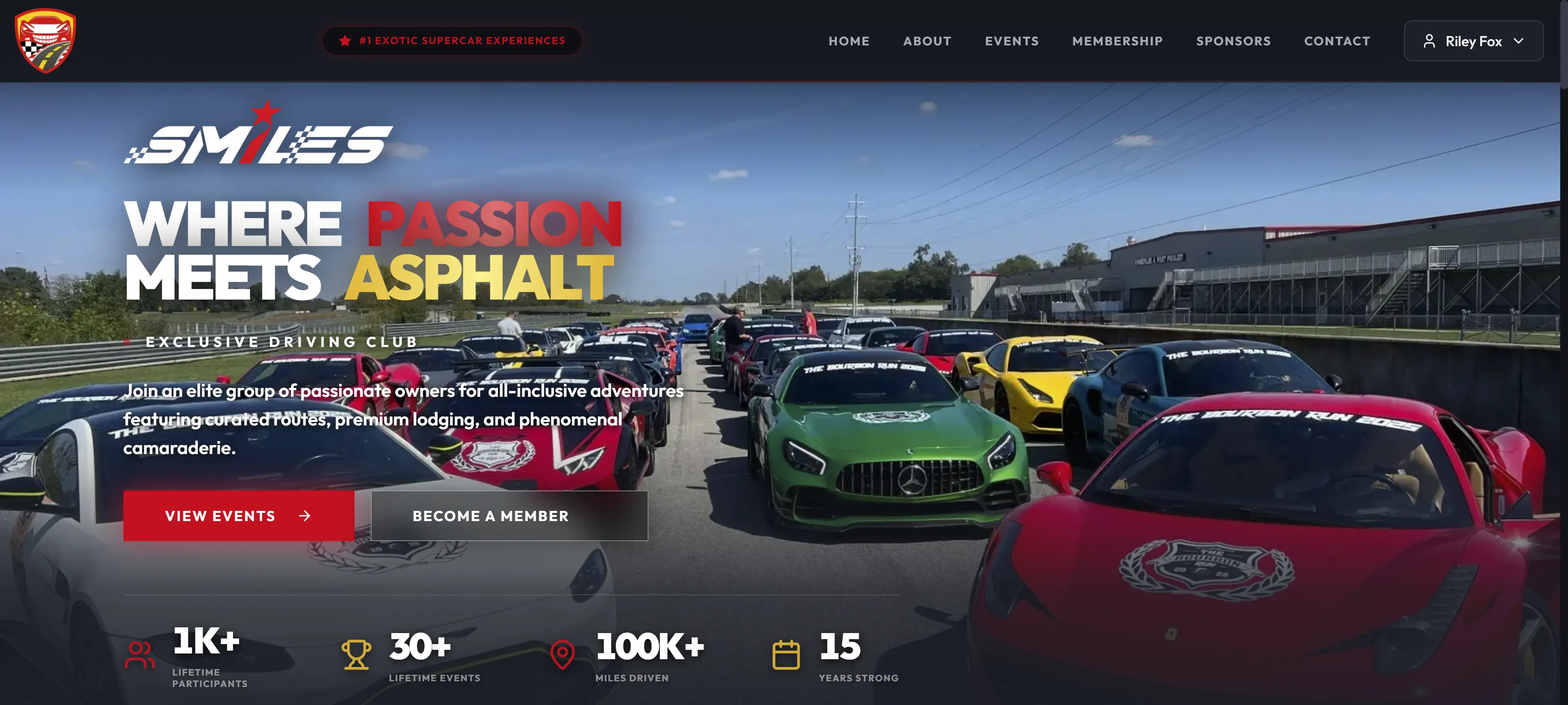 Smiles Inc — A custom membership and event platform for an exclusive luxury driving club