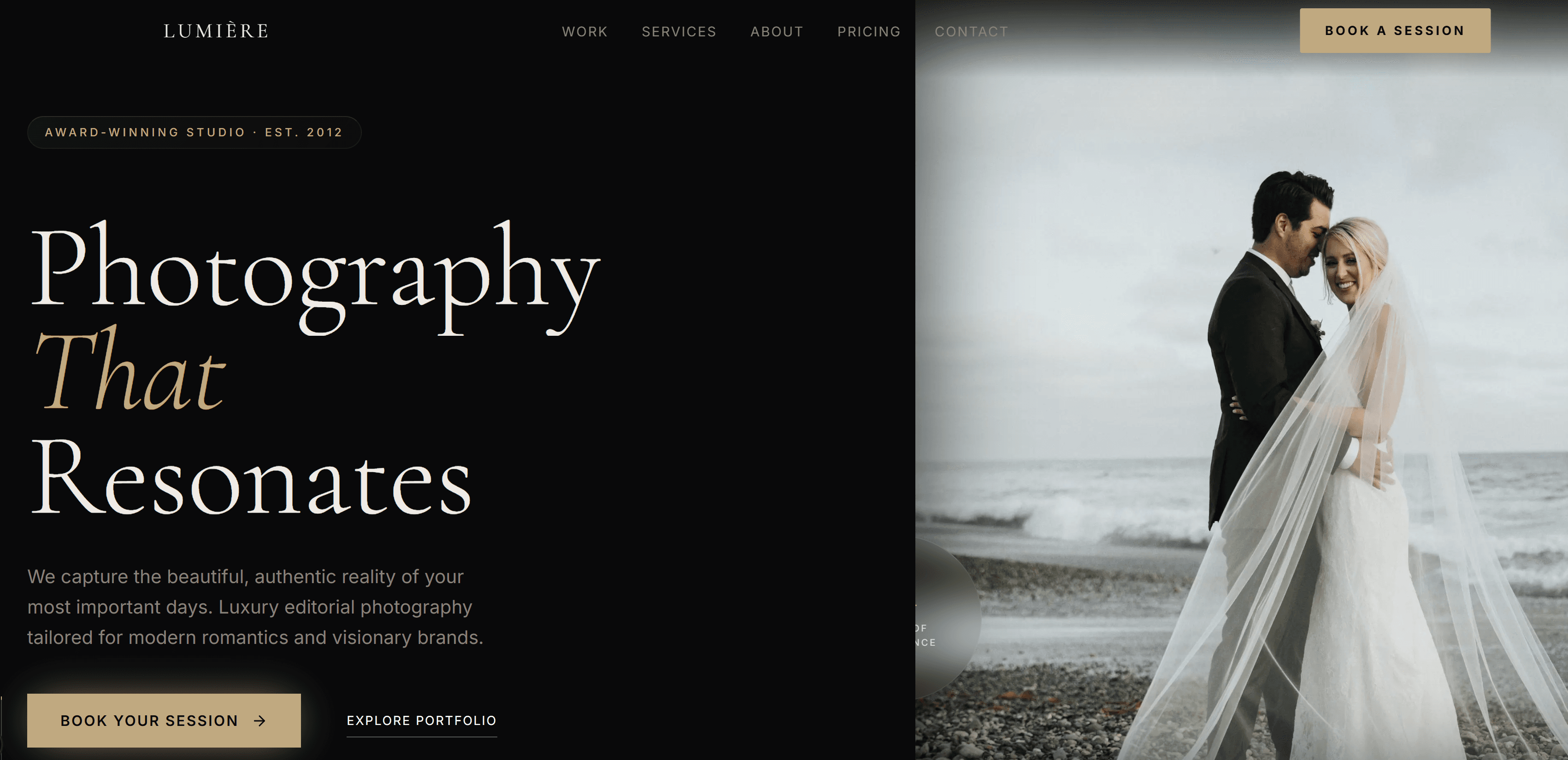 Photography Studio demo screenshot